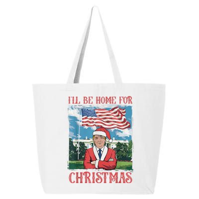 ILl Be Home For Christmas Funny Santa Trump Xmas Pajamas 25L Jumbo Tote