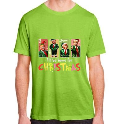 ILl Be Home For Christmas Funny Trump Santa Elf Squad Adult ChromaSoft Performance T-Shirt