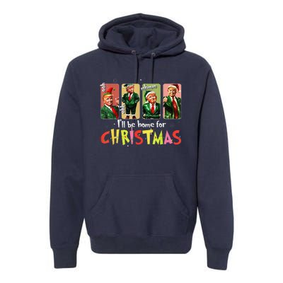 ILl Be Home For Christmas Funny Trump Santa Elf Squad Premium Hoodie