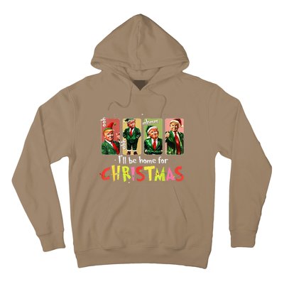 ILl Be Home For Christmas Funny Trump Santa Elf Squad Hoodie