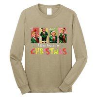 ILl Be Home For Christmas Funny Trump Santa Elf Squad Long Sleeve Shirt