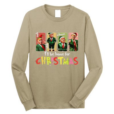 ILl Be Home For Christmas Funny Trump Santa Elf Squad Long Sleeve Shirt