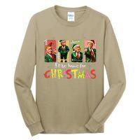 ILl Be Home For Christmas Funny Trump Santa Elf Squad Tall Long Sleeve T-Shirt