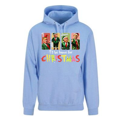 ILl Be Home For Christmas Funny Trump Santa Elf Squad Unisex Surf Hoodie