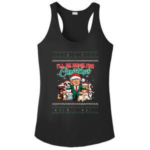 ILl Be Home For Christmas Funny Santa Claus Trump 2024 Ladies PosiCharge Competitor Racerback Tank