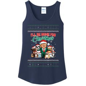 ILl Be Home For Christmas Funny Santa Claus Trump 2024 Ladies Essential Tank