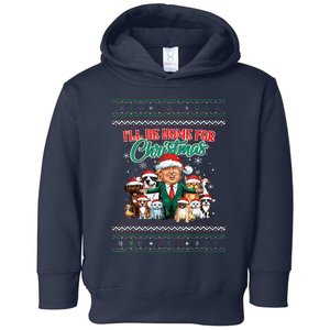 ILl Be Home For Christmas Funny Santa Claus Trump 2024 Toddler Hoodie