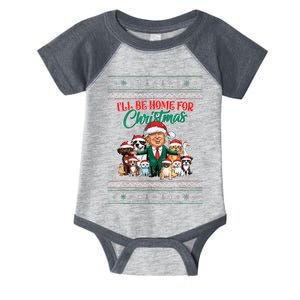 ILl Be Home For Christmas Funny Santa Claus Trump 2024 Infant Baby Jersey Bodysuit