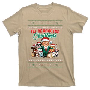 ILl Be Home For Christmas Funny Santa Claus Trump 2024 T-Shirt