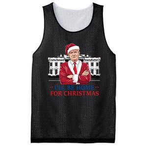 ILl Be Home For Christmas Funny Santa Trump 2024 Election Mesh Reversible Basketball Jersey Tank