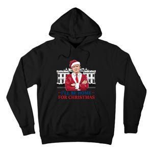 ILl Be Home For Christmas Funny Santa Trump 2024 Election Tall Hoodie