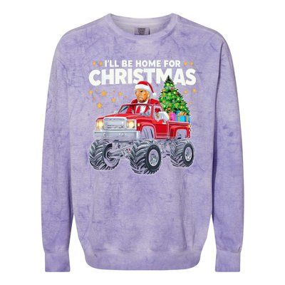 ILl Be Home For Christmas Donald Trump Christmas Colorblast Crewneck Sweatshirt