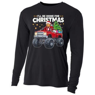 ILl Be Home For Christmas Donald Trump Christmas Cooling Performance Long Sleeve Crew