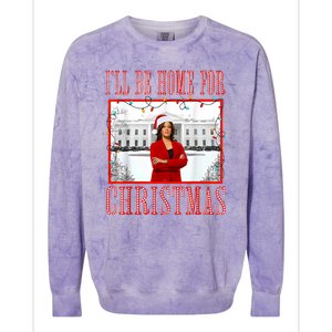 ILl Be Home For Christmas Santa Funny Kamala Xmas Colorblast Crewneck Sweatshirt