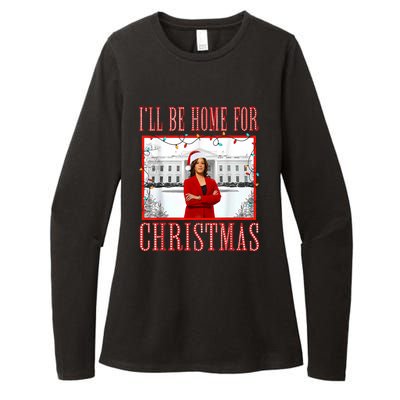 ILl Be Home For Christmas Santa Funny Kamala Xmas Womens CVC Long Sleeve Shirt