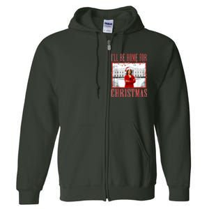 ILl Be Home For Christmas Santa Funny Kamala Xmas Full Zip Hoodie