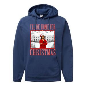 ILl Be Home For Christmas Santa Funny Kamala Xmas Performance Fleece Hoodie