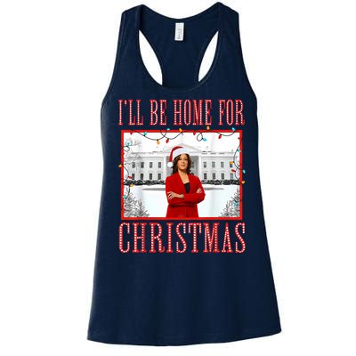 ILl Be Home For Christmas Santa Funny Kamala Xmas Women's Racerback Tank