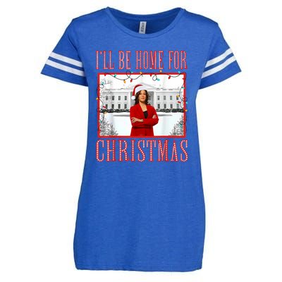 ILl Be Home For Christmas Santa Funny Kamala Xmas Enza Ladies Jersey Football T-Shirt