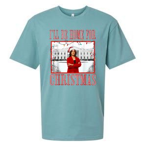 ILl Be Home For Christmas Santa Funny Kamala Xmas Sueded Cloud Jersey T-Shirt