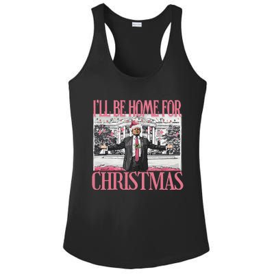 ILl Be Home For Christmas Santa Funny Trump Xmas Pajamas Ladies PosiCharge Competitor Racerback Tank