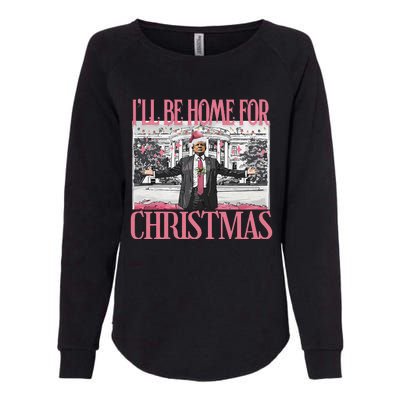 ILl Be Home For Christmas Santa Funny Trump Xmas Pajamas Womens California Wash Sweatshirt