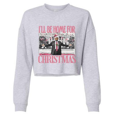 ILl Be Home For Christmas Santa Funny Trump Xmas Pajamas Cropped Pullover Crew