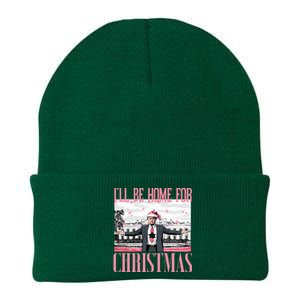 ILl Be Home For Christmas Funny Santa Claus Trump 2024 Knit Cap Winter Beanie