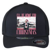 ILl Be Home For Christmas Funny Santa Claus Trump 2024 Flexfit Unipanel Trucker Cap