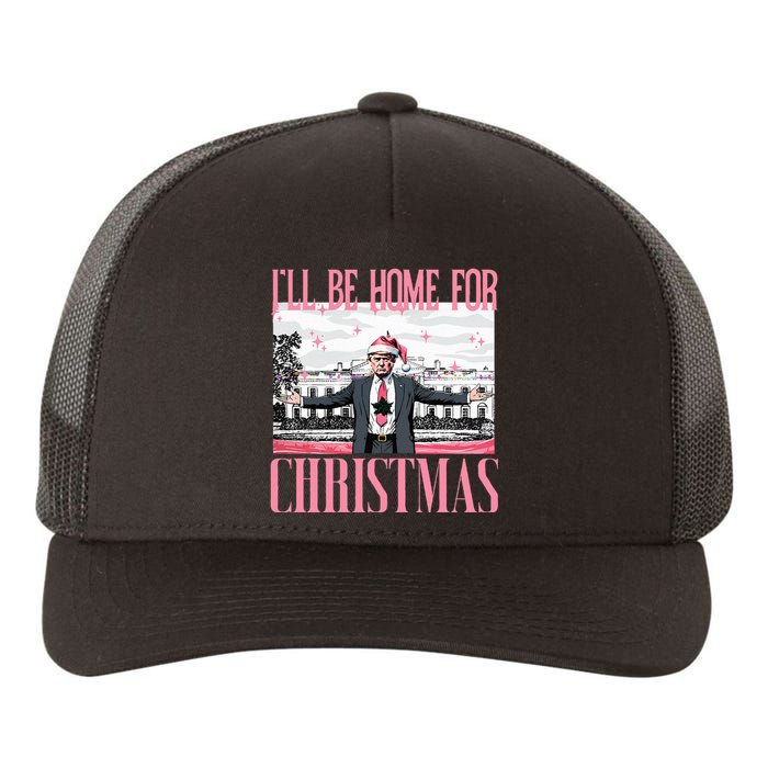 ILl Be Home For Christmas Funny Santa Claus Trump 2024 Yupoong Adult 5-Panel Trucker Hat