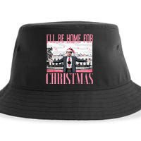 ILl Be Home For Christmas Funny Santa Claus Trump 2024 Sustainable Bucket Hat