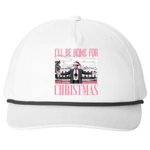 ILl Be Home For Christmas Funny Santa Claus Trump 2024 Snapback Five-Panel Rope Hat