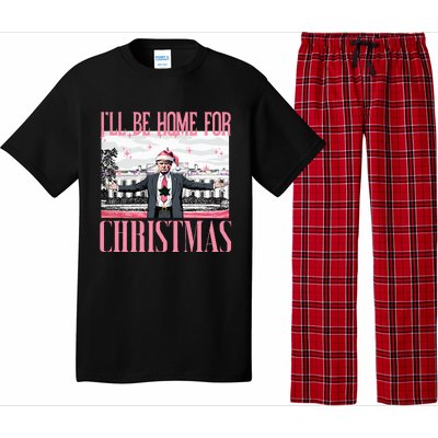 ILl Be Home For Christmas Funny Santa Claus Trump 2024 Pajama Set