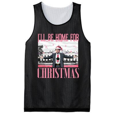 ILl Be Home For Christmas Funny Santa Claus Trump 2024 Mesh Reversible Basketball Jersey Tank