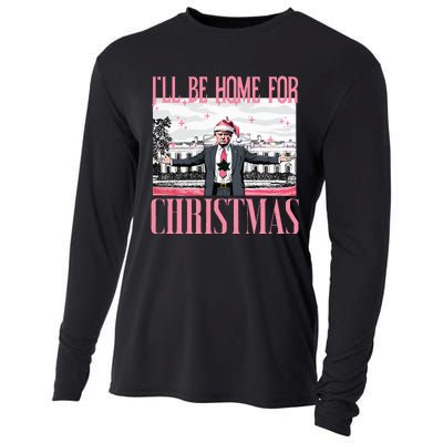 ILl Be Home For Christmas Funny Santa Claus Trump 2024 Cooling Performance Long Sleeve Crew