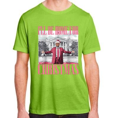 ILl Be Home For Christmas Funny Santa Donald Trump 2024 Adult ChromaSoft Performance T-Shirt