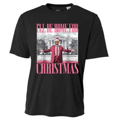 ILl Be Home For Christmas Funny Santa Donald Trump 2024 Cooling Performance Crew T-Shirt