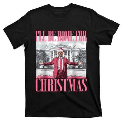 ILl Be Home For Christmas Funny Santa Donald Trump 2024 T-Shirt