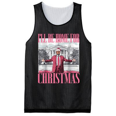 ILl Be Home For Christmas Funny Santa Donald Trump 2024 Mesh Reversible Basketball Jersey Tank