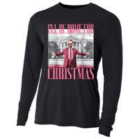 ILl Be Home For Christmas Funny Santa Donald Trump 2024 Cooling Performance Long Sleeve Crew