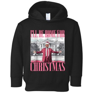 ILl Be Home For Christmas Funny Santa Donald Trump 2024 Toddler Hoodie