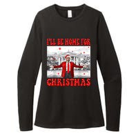 ILl Be Home For Christmas Santa Funny Trump Xmas Pajamas Womens CVC Long Sleeve Shirt