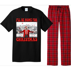 ILl Be Home For Christmas Santa Funny Trump Xmas Pajamas Pajama Set