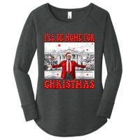 ILl Be Home For Christmas Santa Funny Trump Xmas Pajamas Women's Perfect Tri Tunic Long Sleeve Shirt