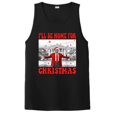 ILl Be Home For Christmas Santa Funny Trump Xmas Pajamas PosiCharge Competitor Tank