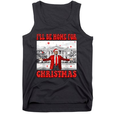 ILl Be Home For Christmas Santa Funny Trump Xmas Pajamas Tank Top