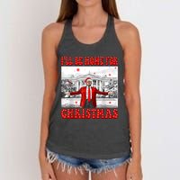 ILl Be Home For Christmas Santa Funny Trump Xmas Pajamas Women's Knotted Racerback Tank