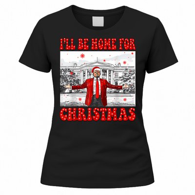 ILl Be Home For Christmas Santa Funny Trump Xmas Pajamas Women's T-Shirt