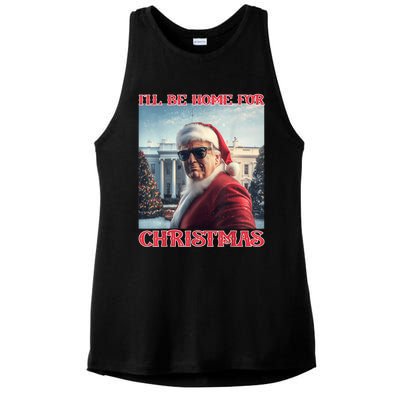 ILl Be Home For Christmas Trump Santa Selfie White House Ladies PosiCharge Tri-Blend Wicking Tank