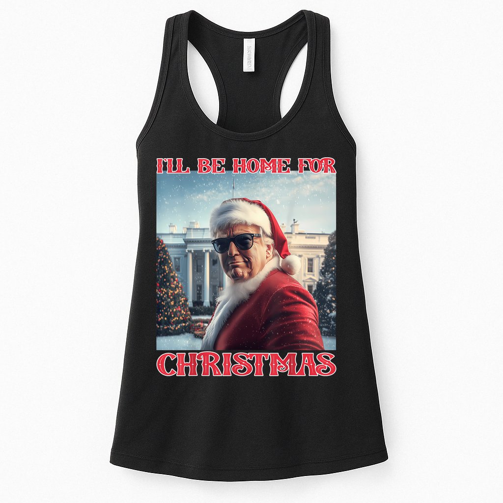 ILl Be Home For Christmas Trump Santa Selfie White House Womens Tank Top